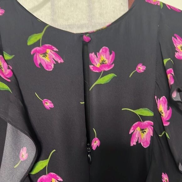 MILLY GIA DRESS IN BLACK & PINK SIZE 10 - Picture 7 of 10